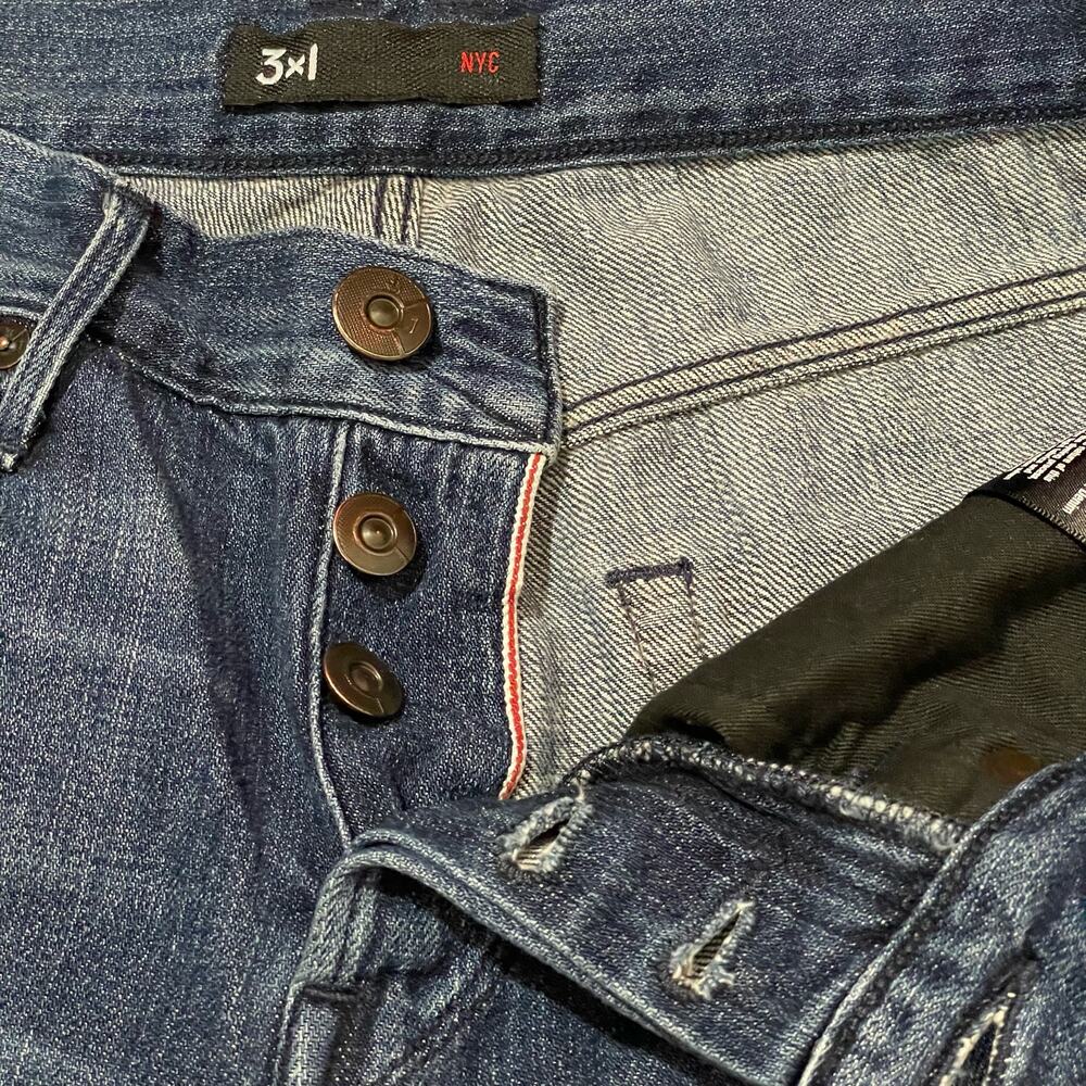 3X1 Men's M4 Selvedge Straight Jeans - Eclipse - 30 - Picture 7 of 15